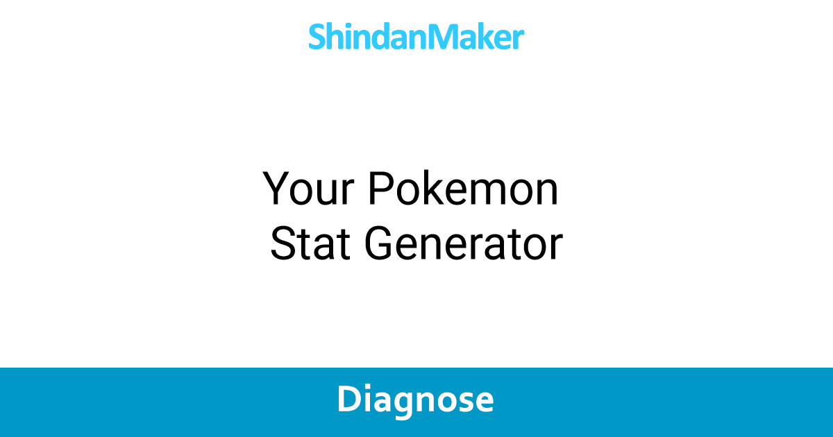 Your Pokemon Stat Generator