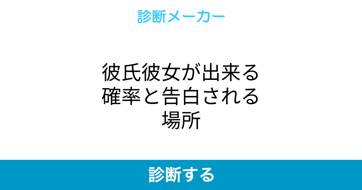 彼氏彼女が出来る確率と告白される場所