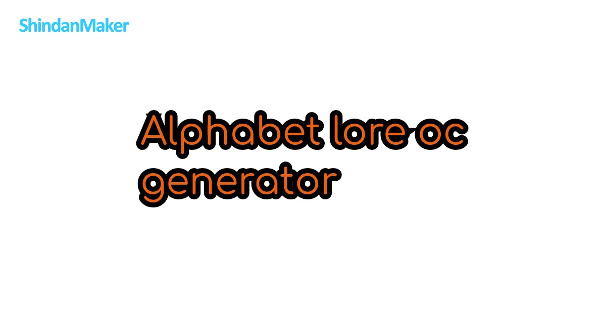 Alphabet lore oc generator