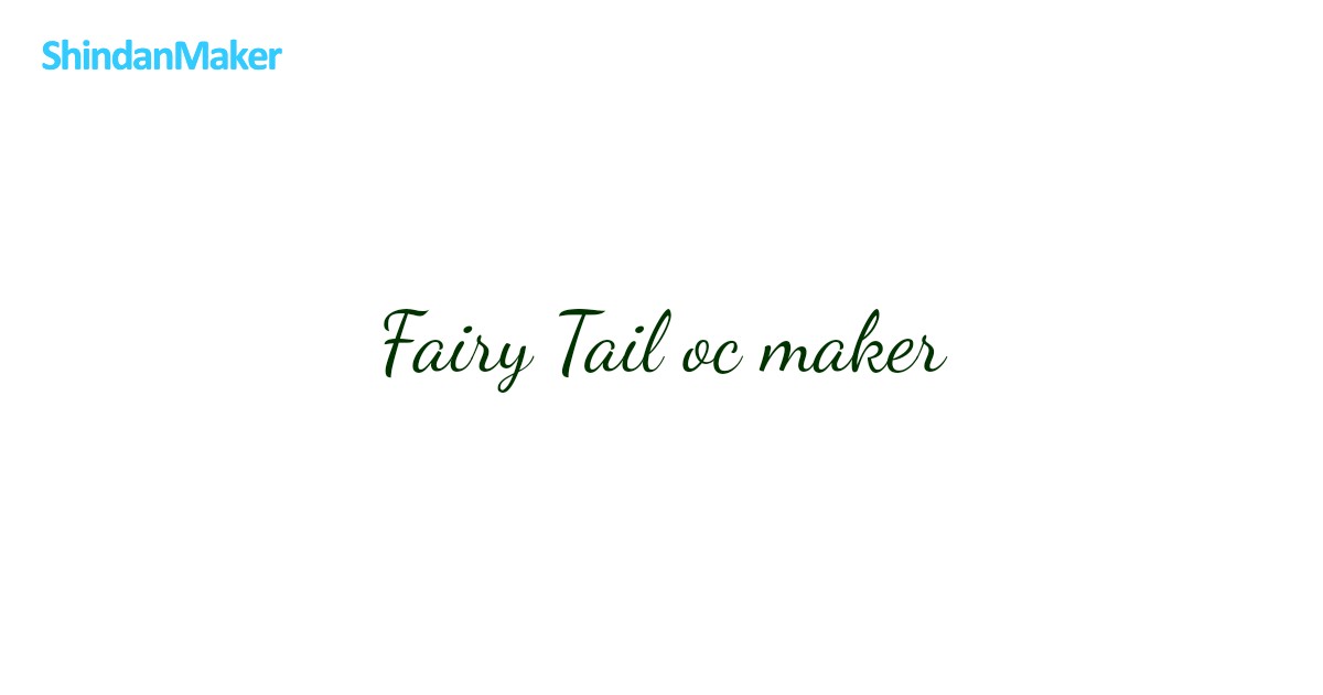 Fairy Tail oc maker