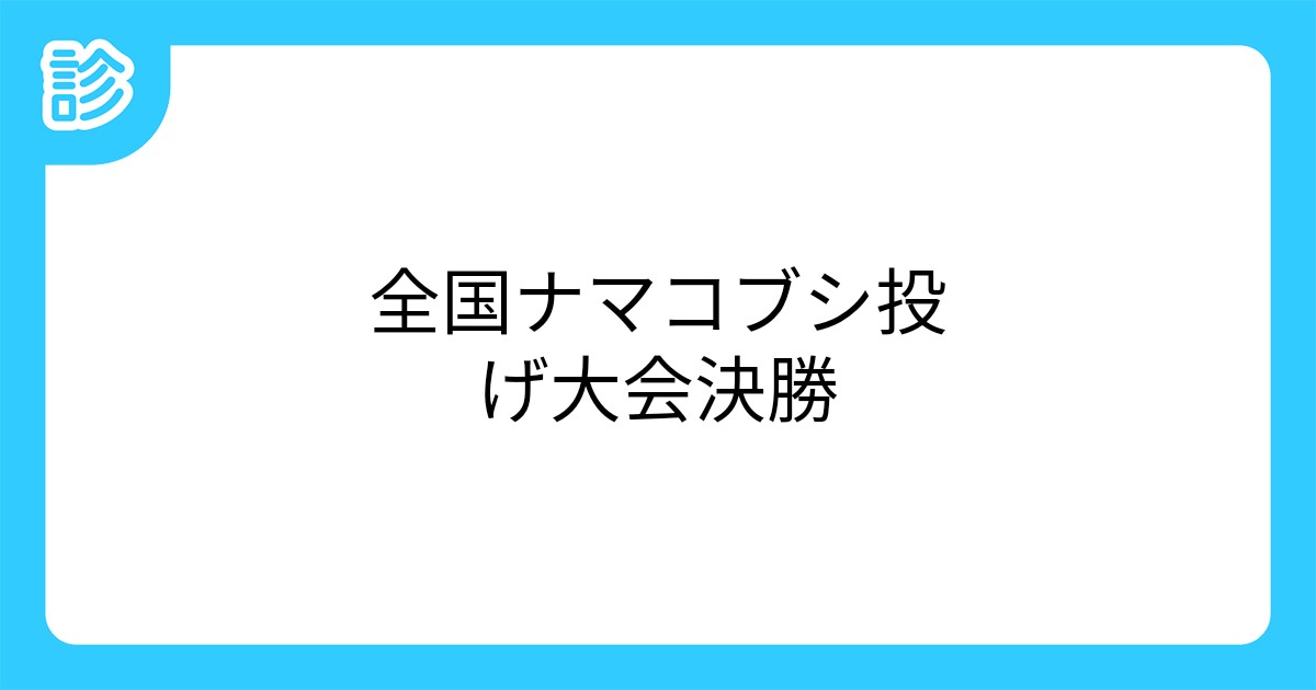 全国ナマコブシ投げ大会決勝 全国ナマコブシ投げ大会決勝