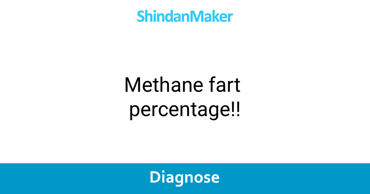 Methane fart percentage!!